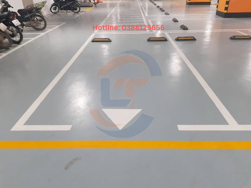 Sơn kẻ vạch vị trí đỗ xe tầng hầm